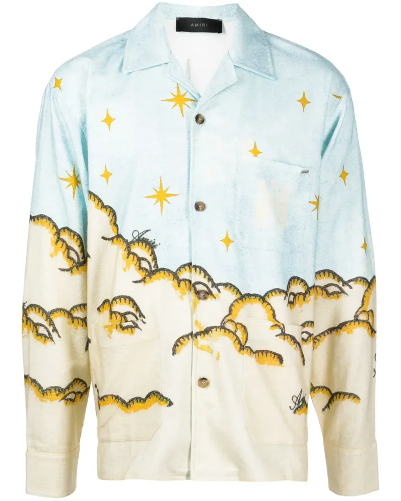 Amiri Hemd mit Sunscape-Print - Blau Blau