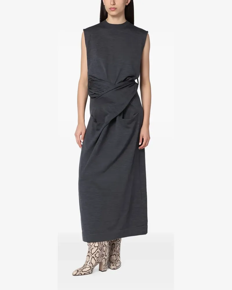Jil Sander Kleid in Wickeloptik - Grau Grau