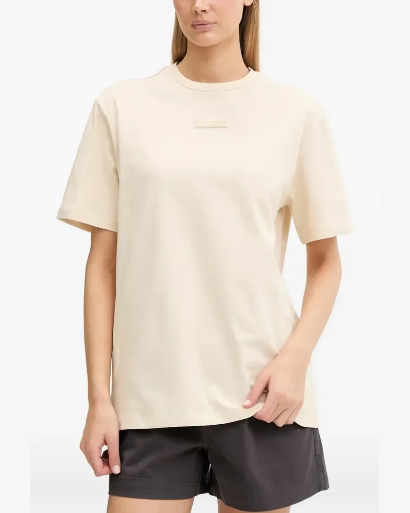 EA7 floral-print logo-plaque T-shirt - Nude Nude