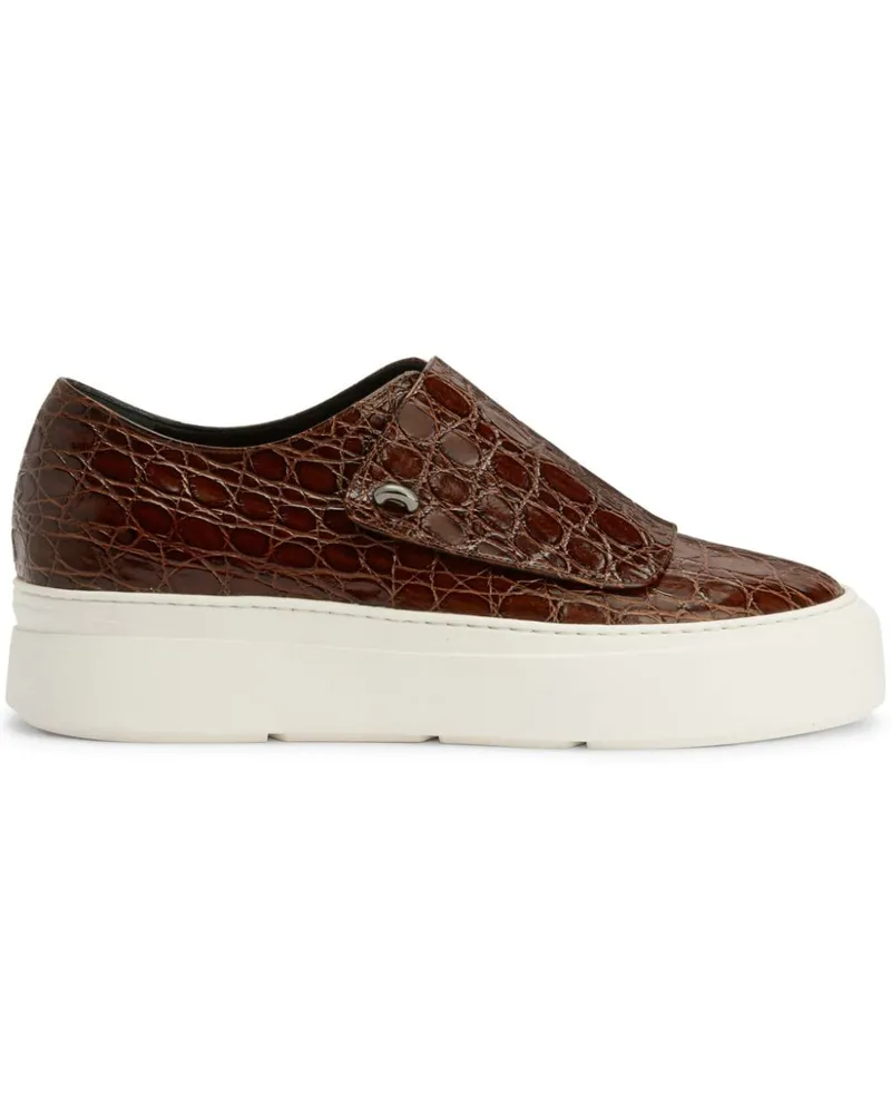 Giuseppe Zanotti Mike Monk-Schuhe mit Kroko-Prägung - Braun Braun