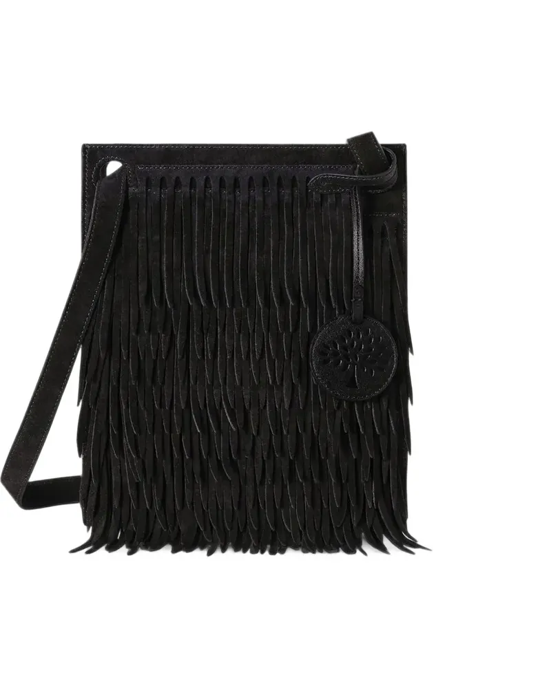 Mulberry mini Soft Tote fringed suede tote bag - Schwarz Schwarz