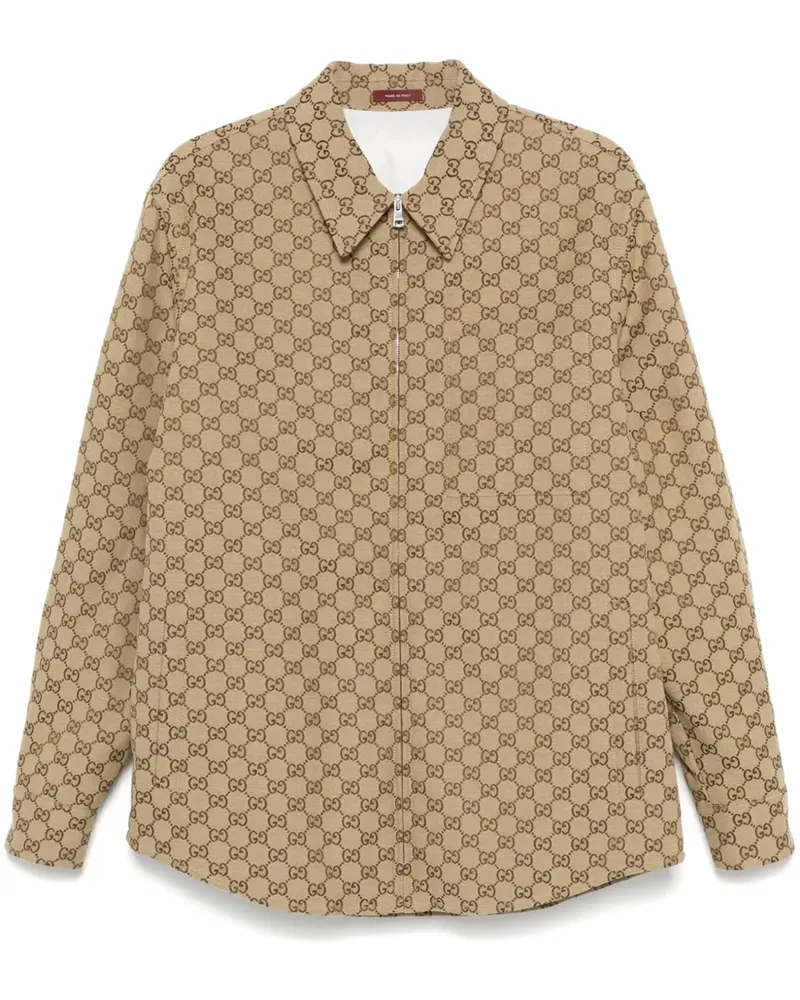 Gucci Hemdjacke aus GG-Canvas - Nude Nude
