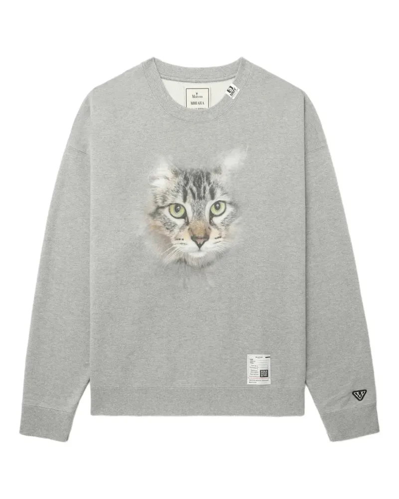 MIHARAYASUHIRO Sweatshirt mit Katzen-Print - Grau Grau