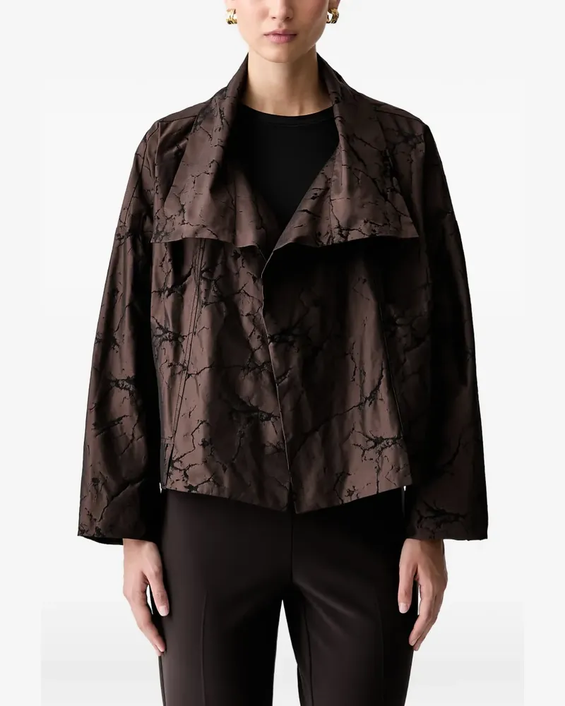 Joseph Ribkoff marble-print draped jacket - Braun Braun
