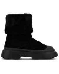 Hogan Wildlederstiefel mit Faux Fur Schwarz