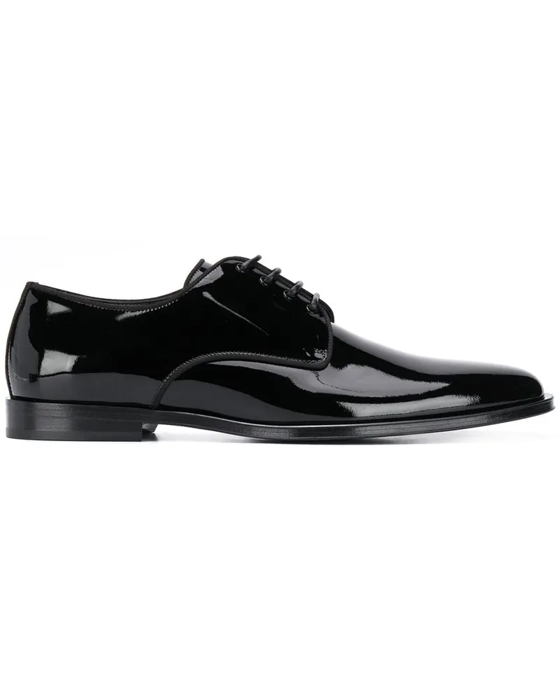 Dolce & Gabbana Derby-Schuhe mit Glanzoptik - Schwarz Schwarz
