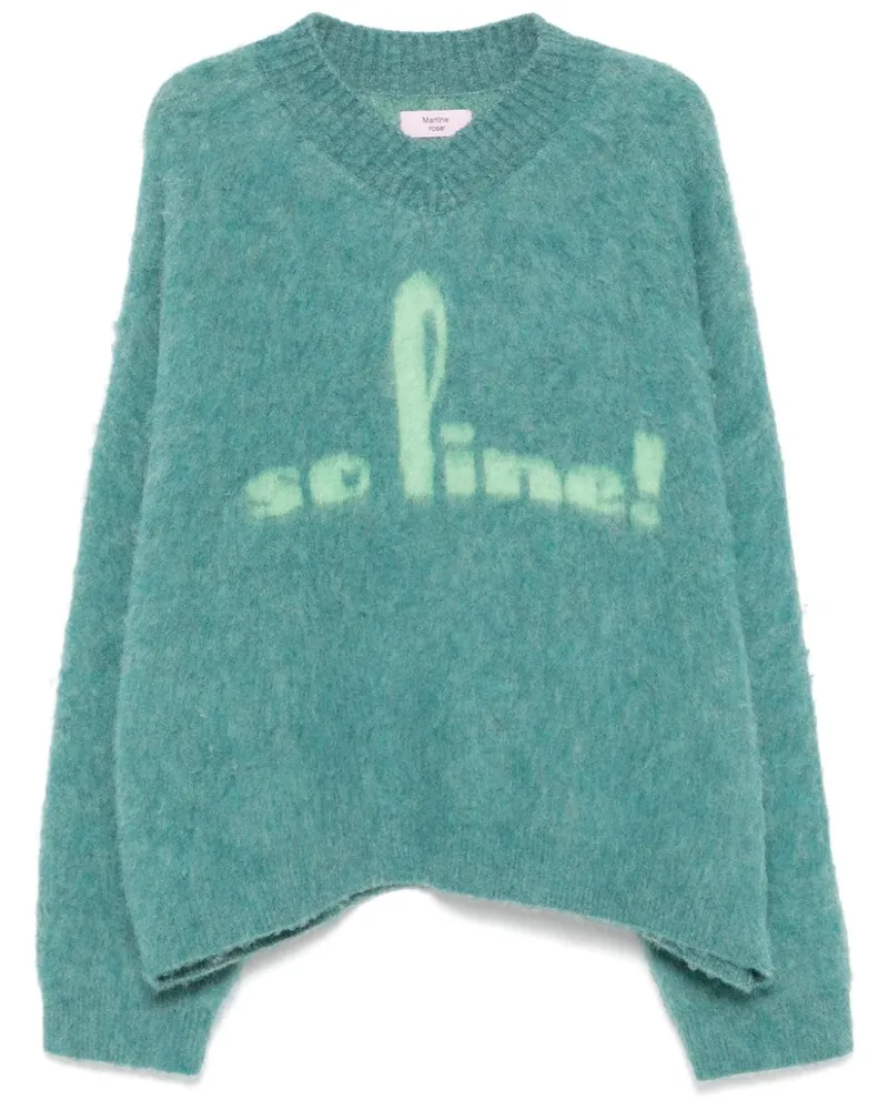 Martine Rose Gebürsteter Pullover mit V-Ausschnitt - Blau Blau