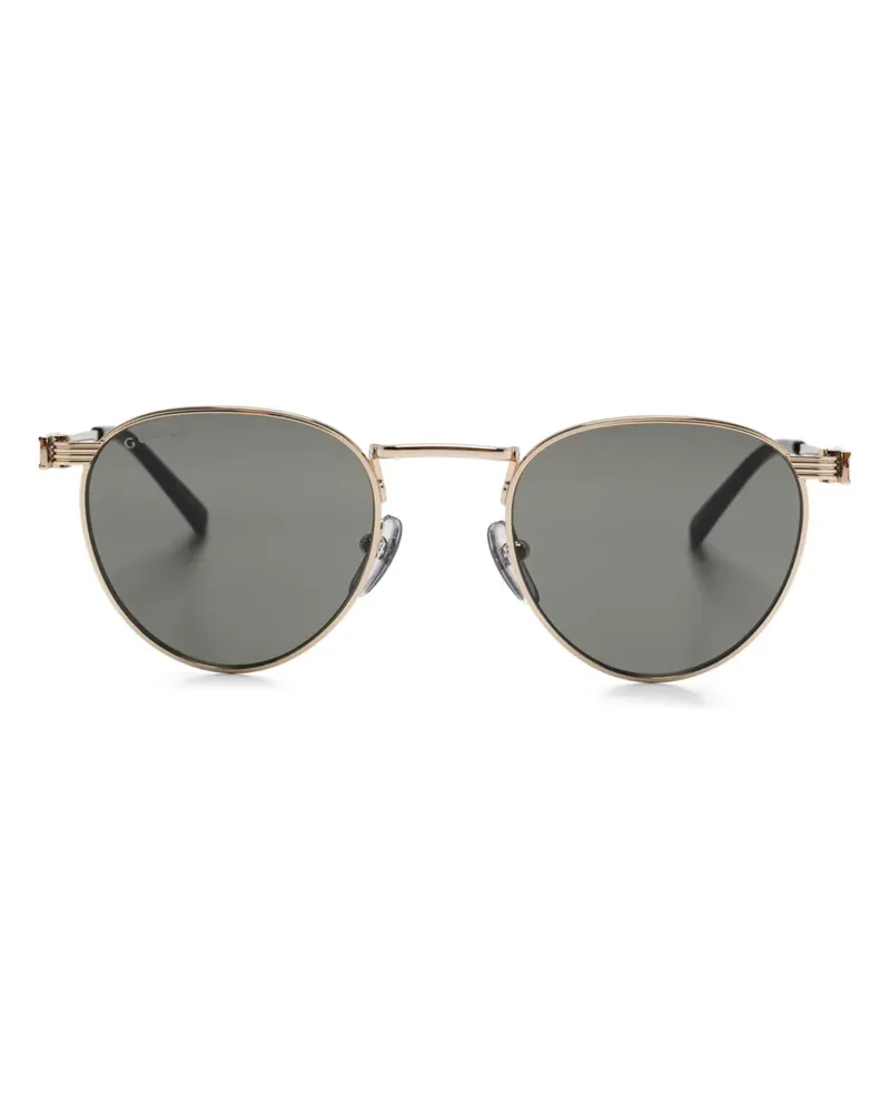 Gucci Sonnenbrille mit ovalem Gestell - Gold Gold