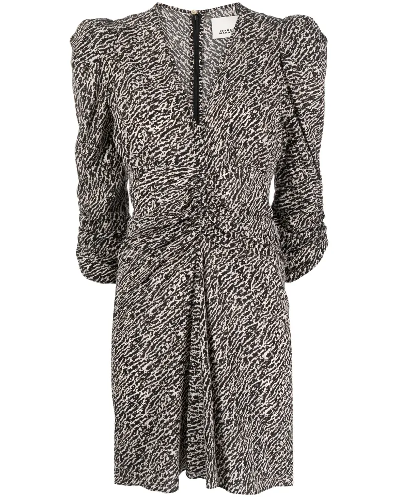 Isabel Marant Aliniza Kleid mit V-Ausschnitt - Schwarz Schwarz