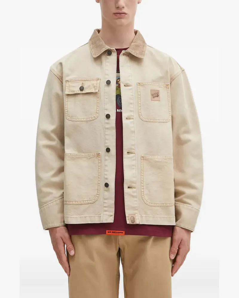 BAPE Jacke mit Cordkragen - Nude Nude