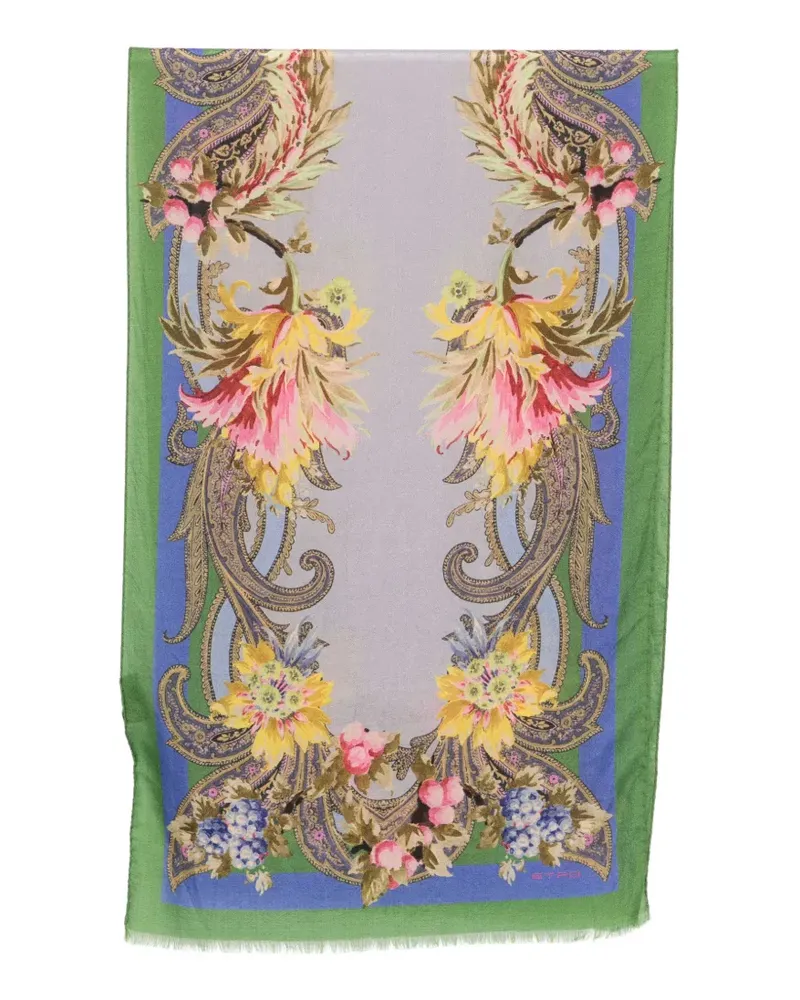 Etro Schal mit Paisleymuster - Grün Grün