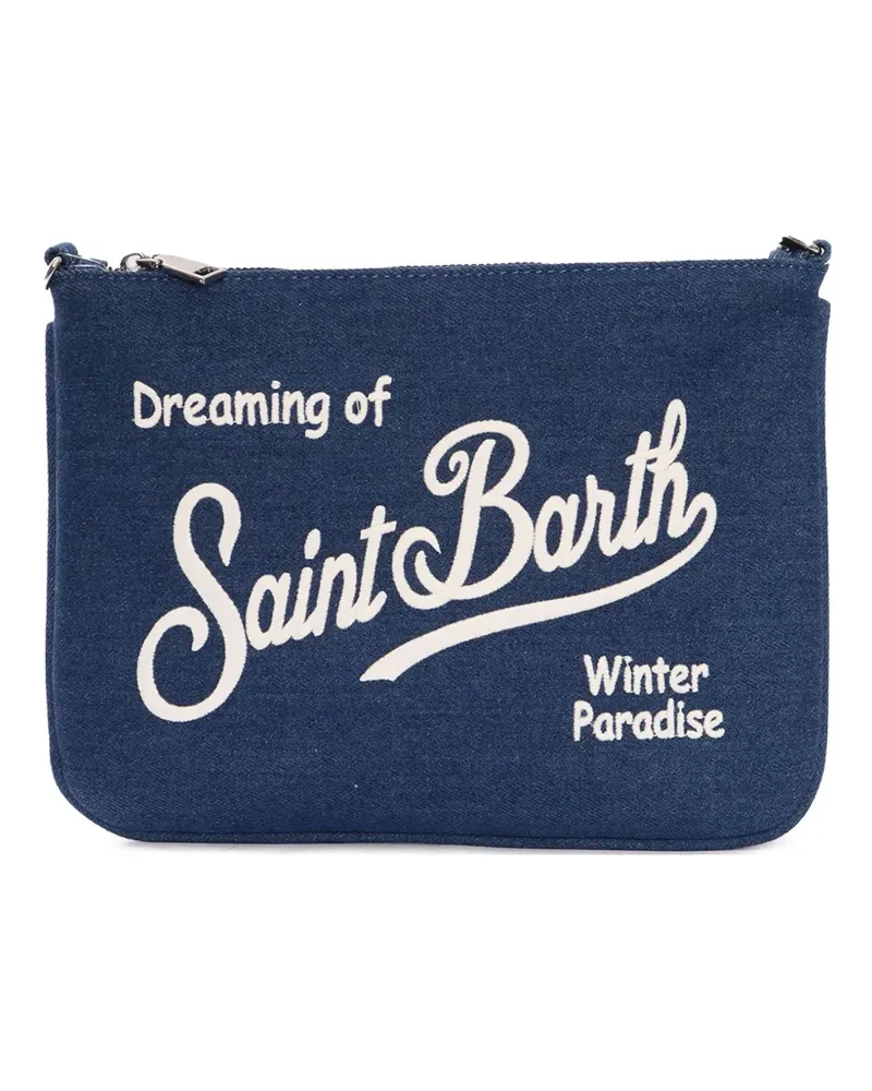 MC2 Saint Barth denim embroidered crossbody bag - Blau Blau