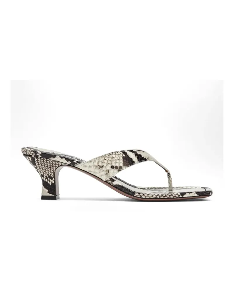 Paris Texas Portofino snakeskin-effect sandals - Nude Nude