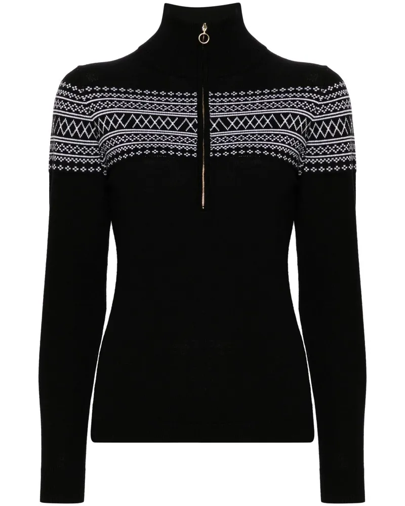 WE NORWEGIANS Pullover mit Reißverschluss - Schwarz Schwarz