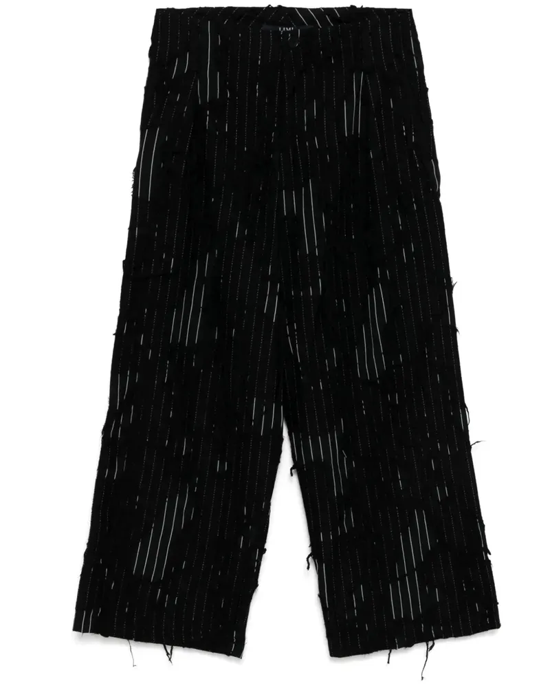 Yohji Yamamoto Hose im Distressed-Look - Schwarz Schwarz