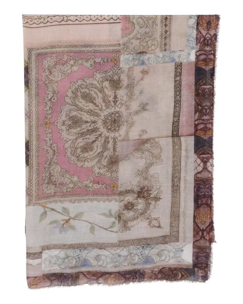 Faliero Sarti Tecla Schal mit Patchwork-Print - Nude Nude