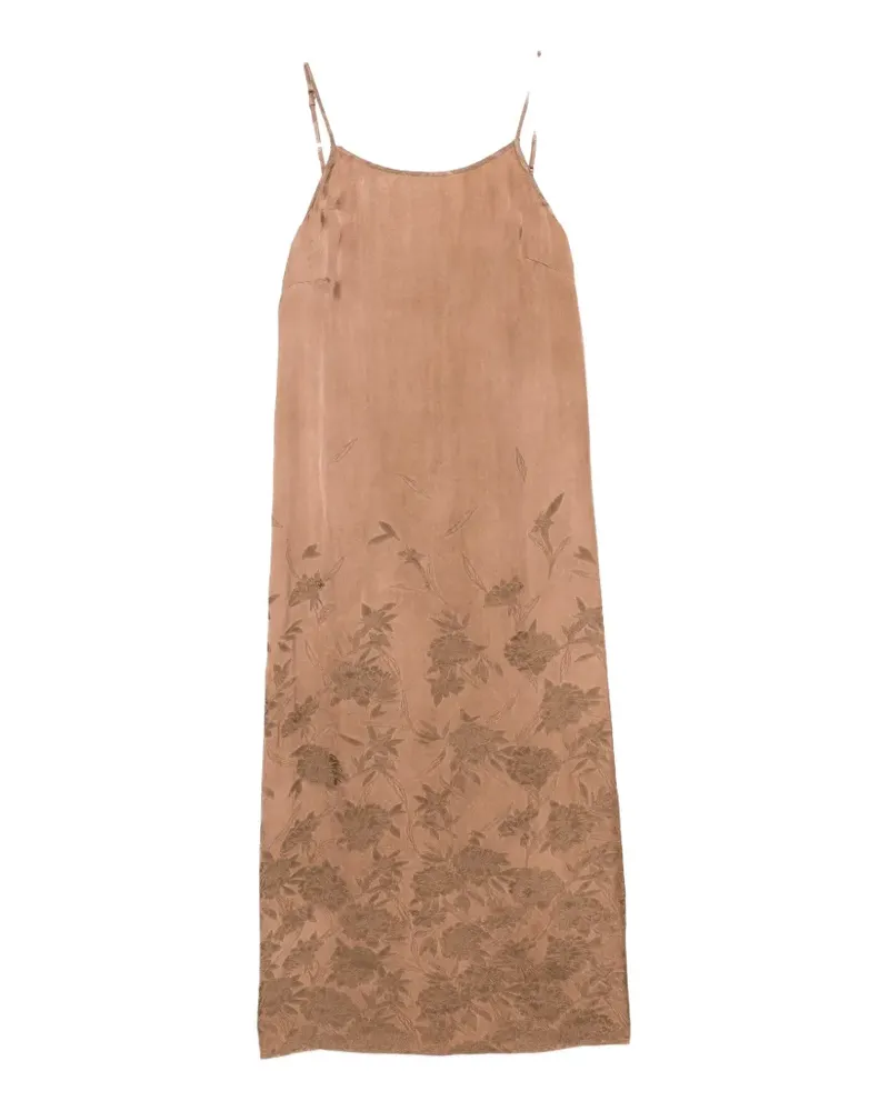 Uma Wang floral-print spaghetti-strap dress - Braun Braun