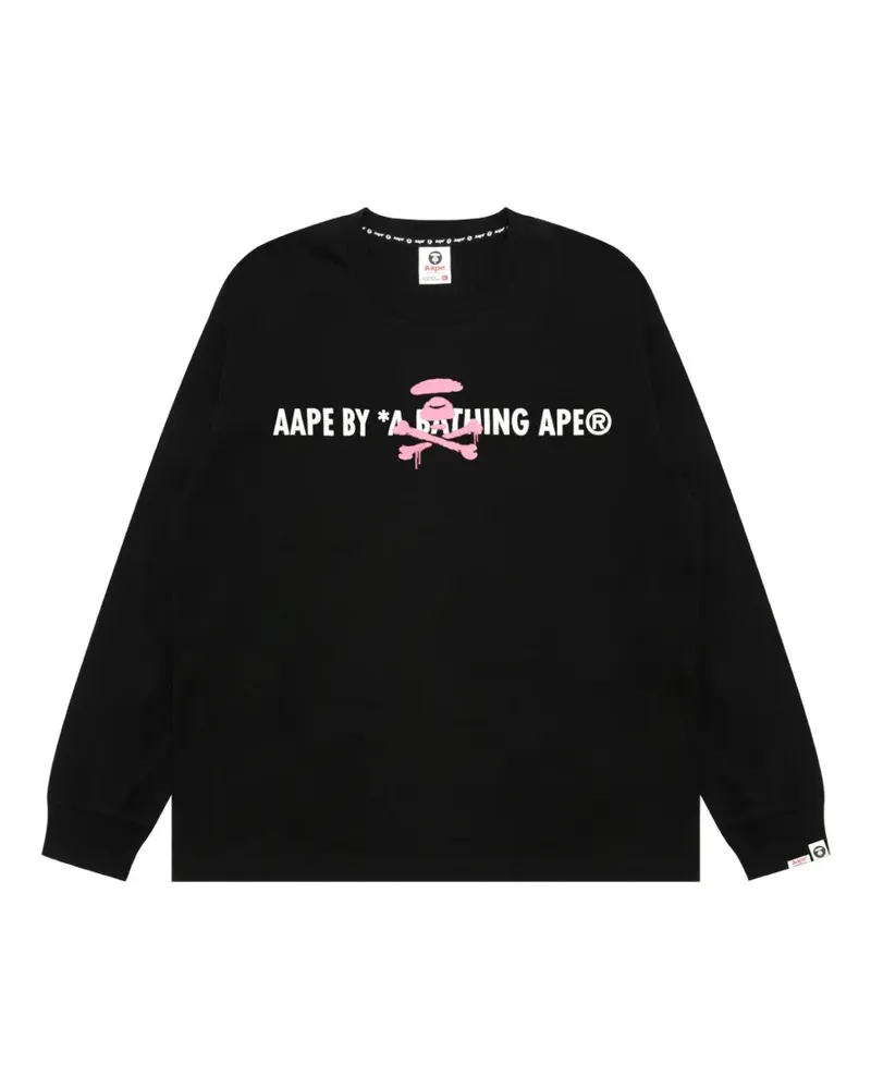 BAPE Aape Unvs Langarmshirt - Schwarz Schwarz