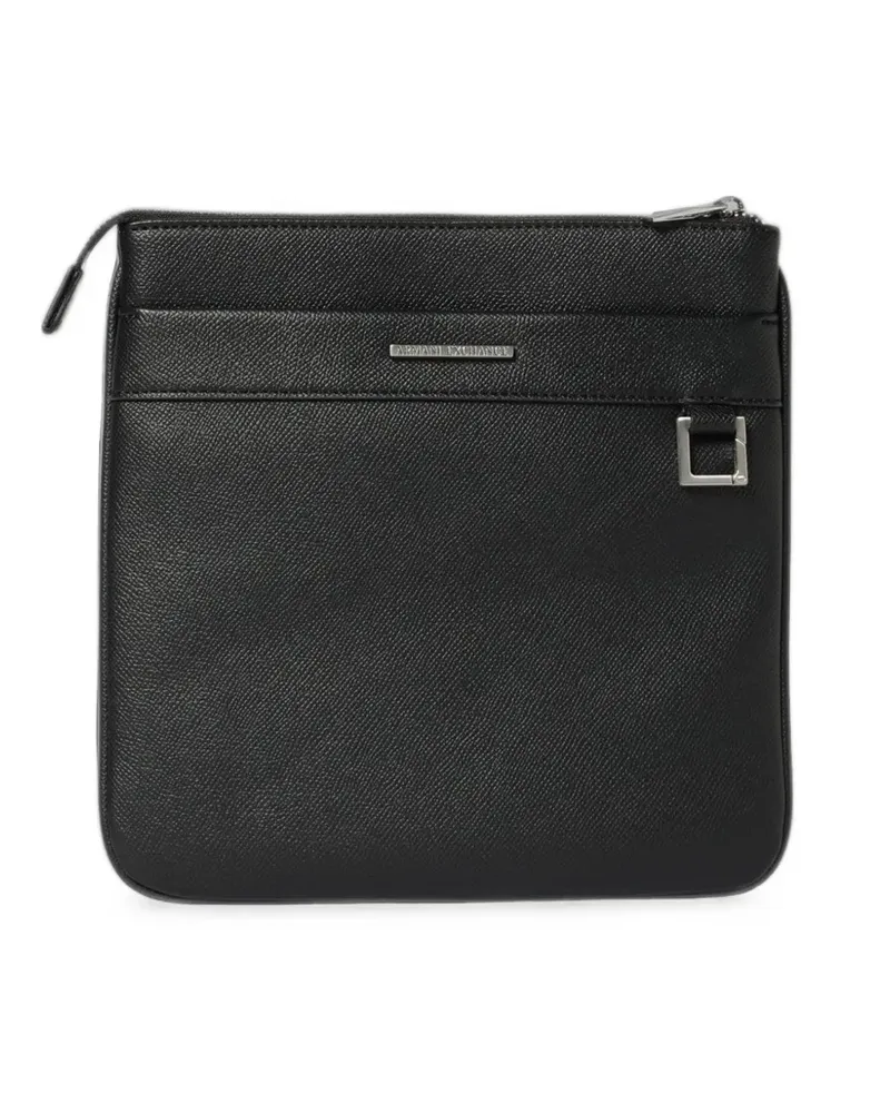Armani Exchange Schultertasche mit Logo-Schild - Schwarz Schwarz