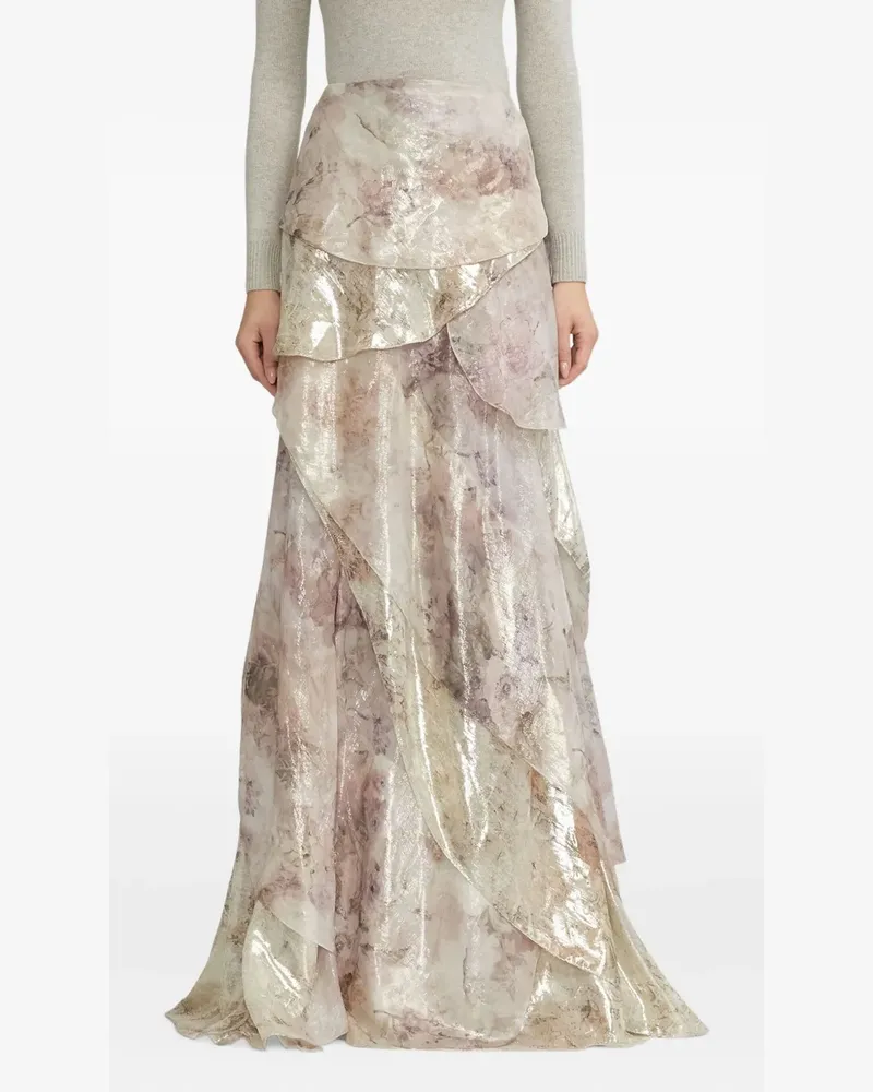Ralph Lauren ruffled floral skirt - Nude Nude