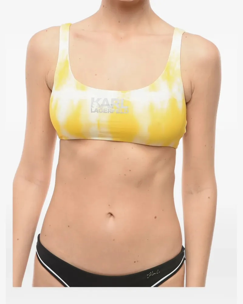 Karl Lagerfeld Bikinioberteil mit Batikmuster - Gelb Gelb