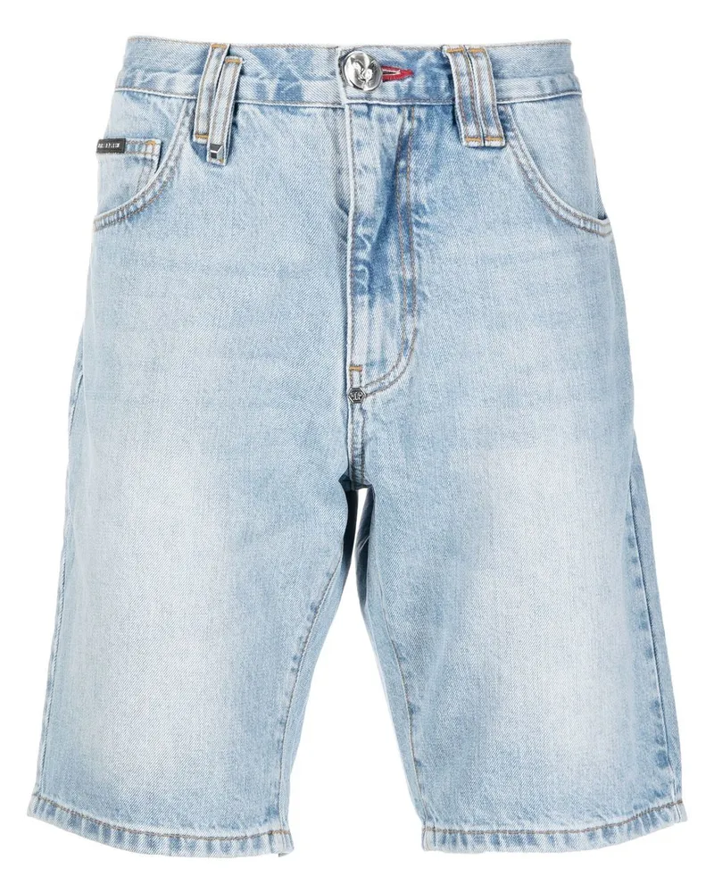 Philipp Plein Knielange Jeans-Shorts - Blau Blau