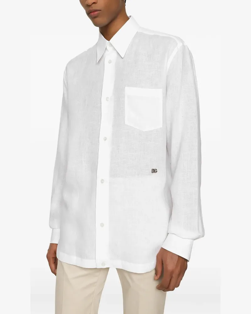 Dolce & Gabbana Hemd mit Logo - Weiß Weiß