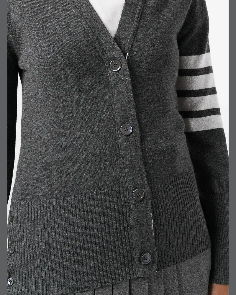 Thom Browne Kaschmircardigan mit Streifen - Grau Grau