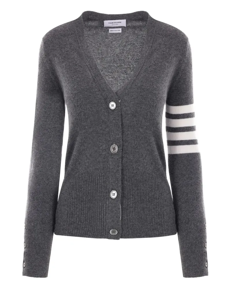 Thom Browne Kaschmircardigan mit Streifen - Grau Grau