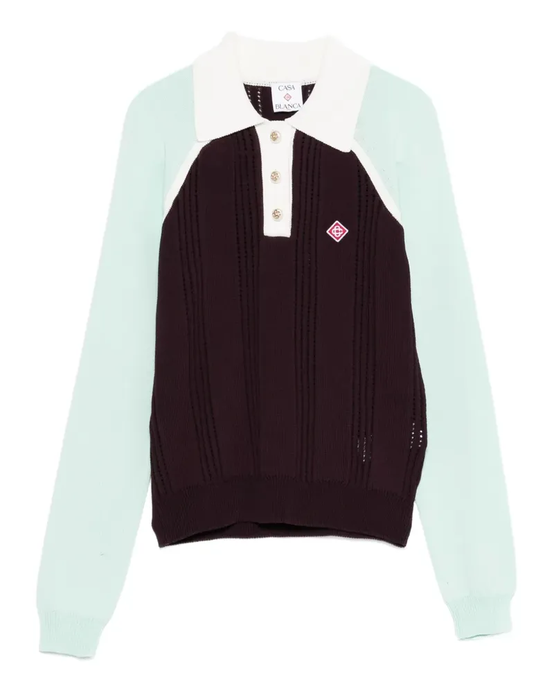Casablanca Paris Poloshirt in Colour-Block-Optik - Rot Rot