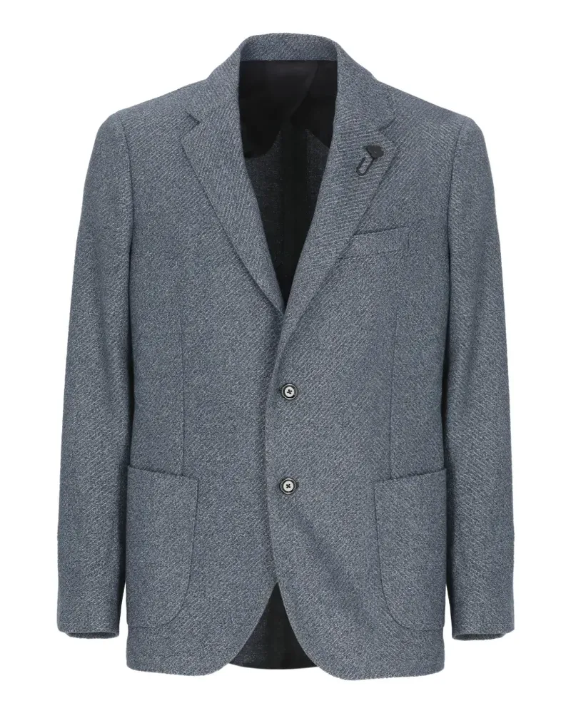 LARDINI lapel collar virgin wool jacket - Blau Blau