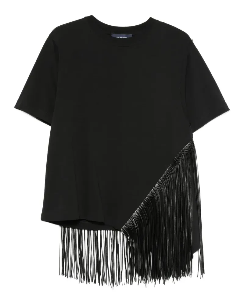 SPORTMAX fringe-trim T-shirt - Schwarz Schwarz