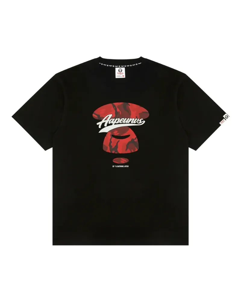 BAPE T-Shirt mit Camouflage-Print - Schwarz Schwarz