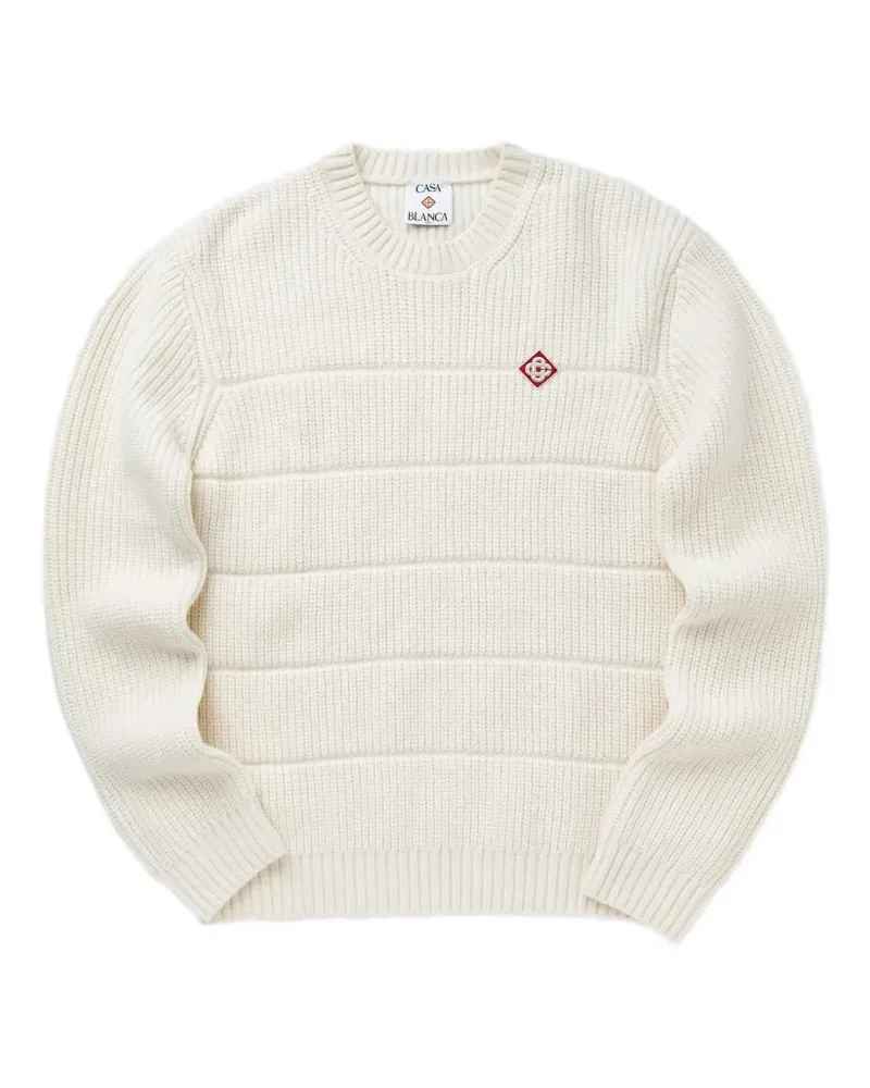 Casablanca Paris ribbed embroidered sweater - Weiß Weiß