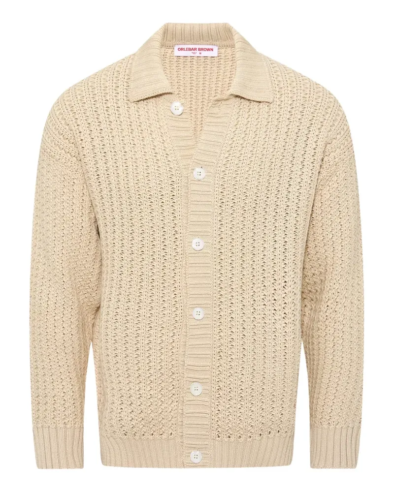 Orlebar Brown Thomas chunky-knit button-up cardigan - Nude Nude
