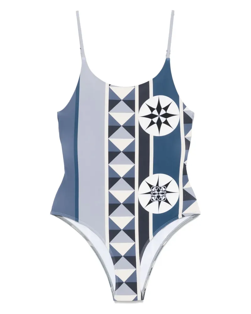 Loewe x Paula Ibiza Badeanzug mit geometrischem Print - Blau Blau
