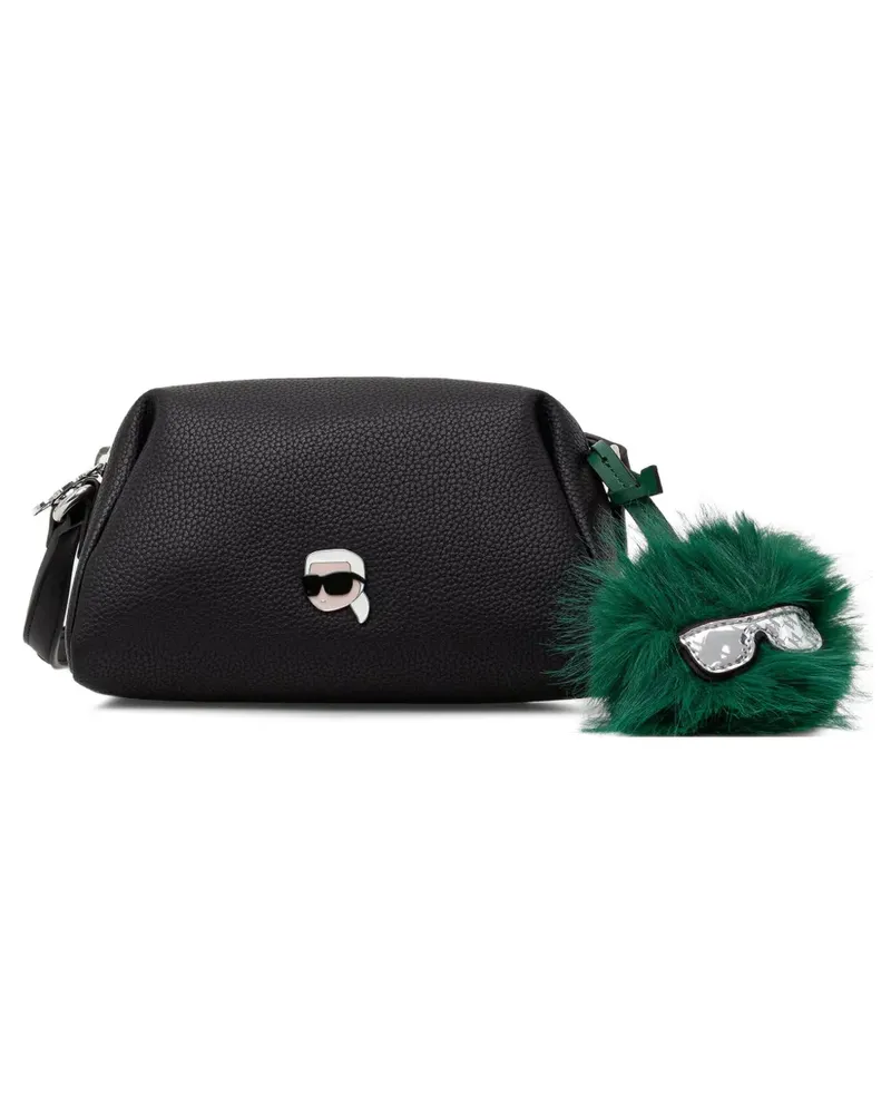 Karl Lagerfeld Schultertasche mit Logo-Schild - Schwarz Schwarz