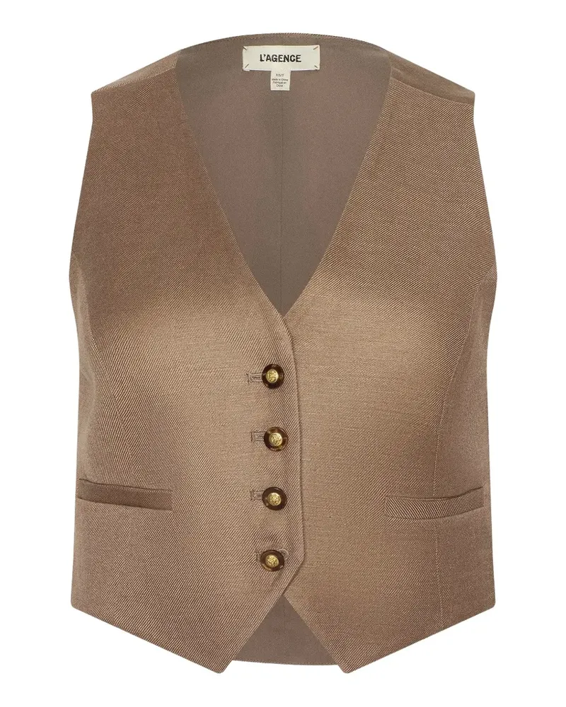 L'Agence Jianna button-up vest - Nude Nude