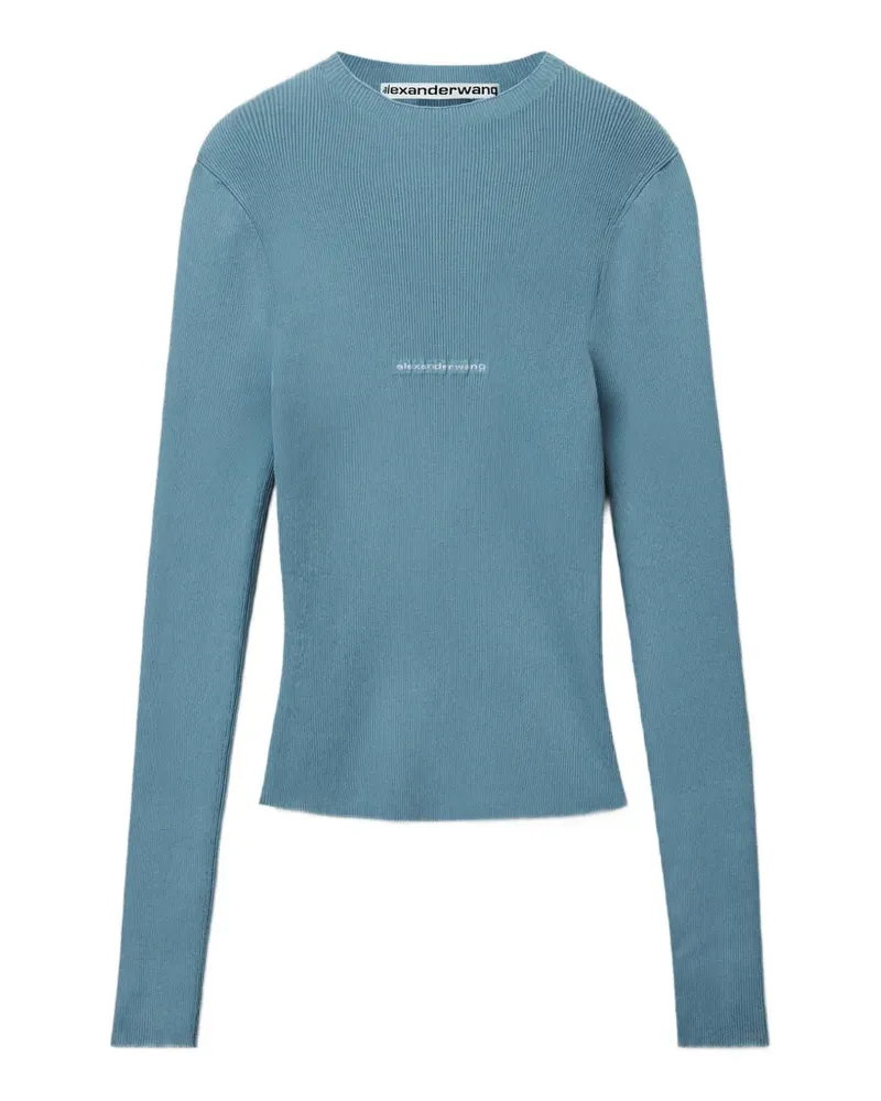 Alexander Wang Langarmshirt mit Jacquard-Logo - Blau Blau