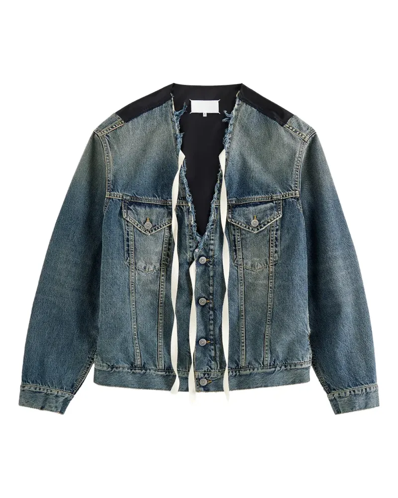 Maison Margiela Jeansjacke aus zwei Materialien - Blau Blau