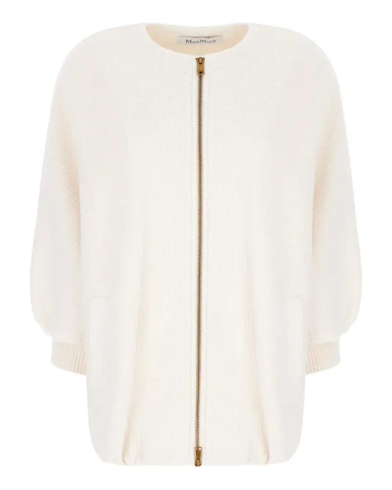 Max Mara Jacke mit Reißverschluss - Weiß Weiß