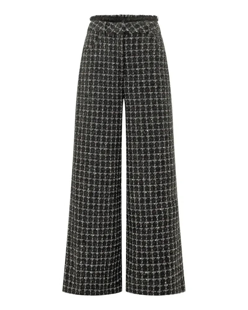 MSGM Tweed-Hose mit ausgefransten Kanten - Schwarz Schwarz