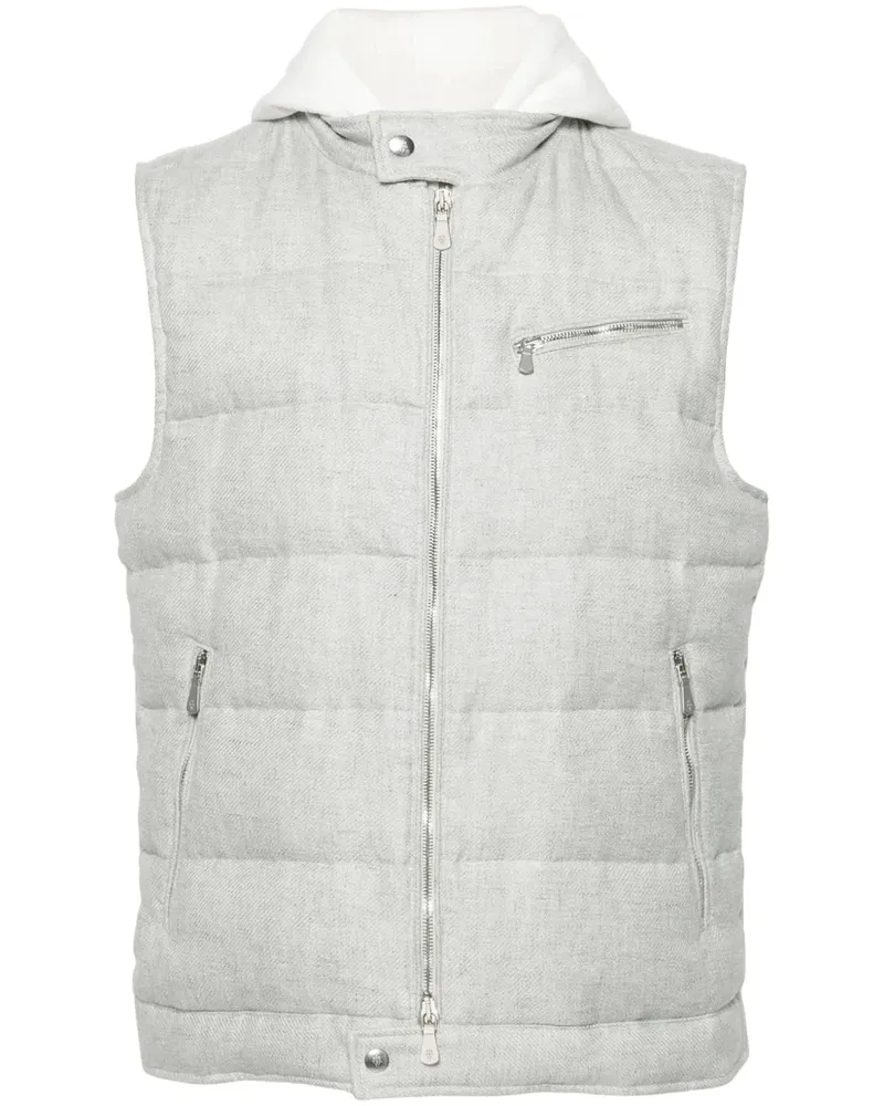 Eleventy Gefütterte Weste im Layering-Look - Grau Grau