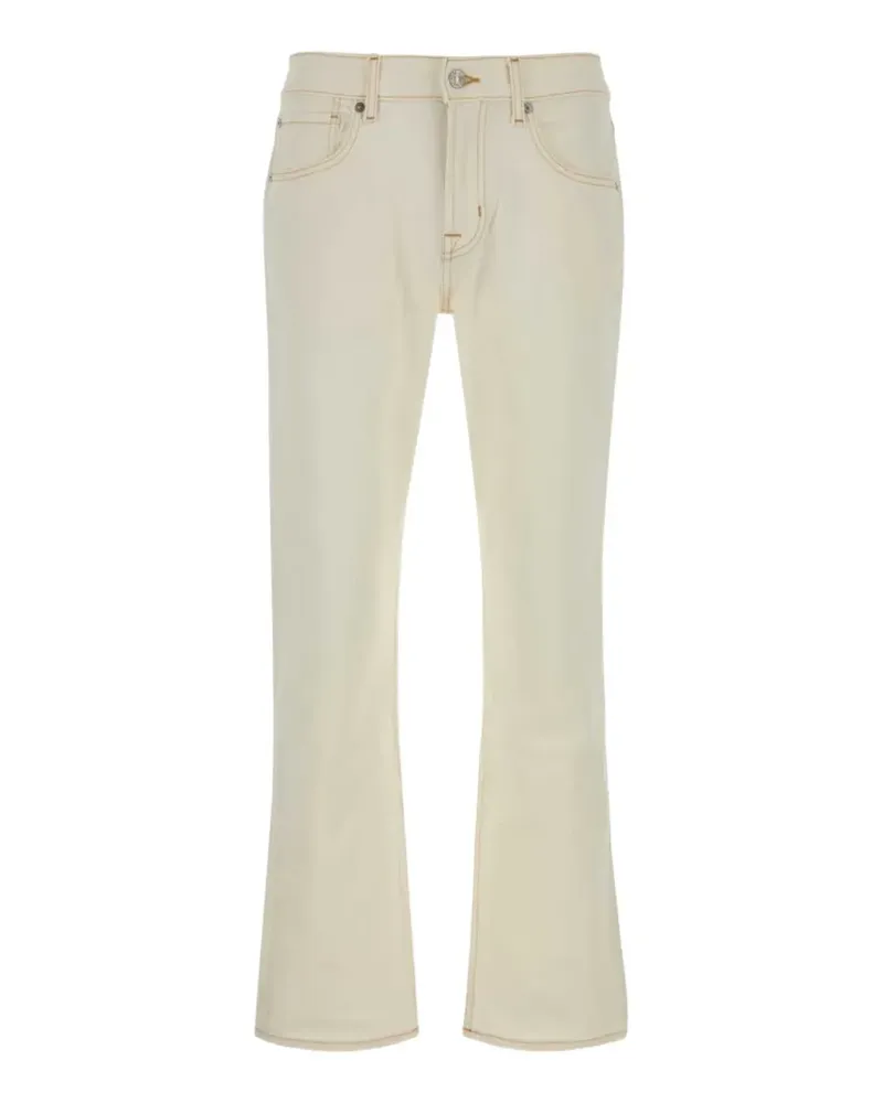 7 for all mankind Gerade Jeans mit Kontrastnähten - Weiß Weiß