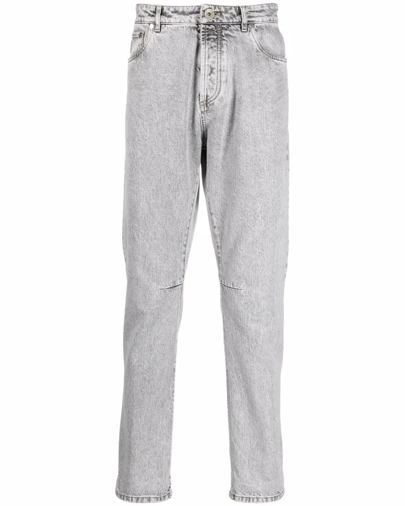 Brunello Cucinelli Gerade Jeans mit Stone-Wash-Effekt - Grau Grau