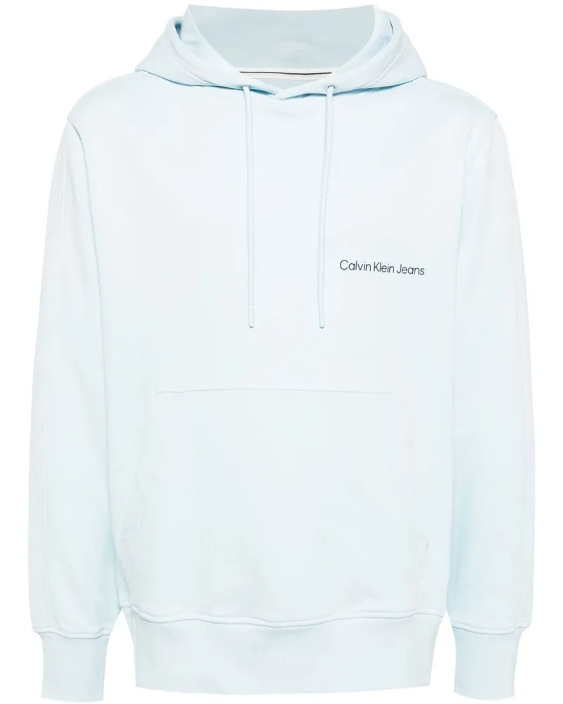 Calvin Klein Hoodie mit Logo-Print - Blau Blau