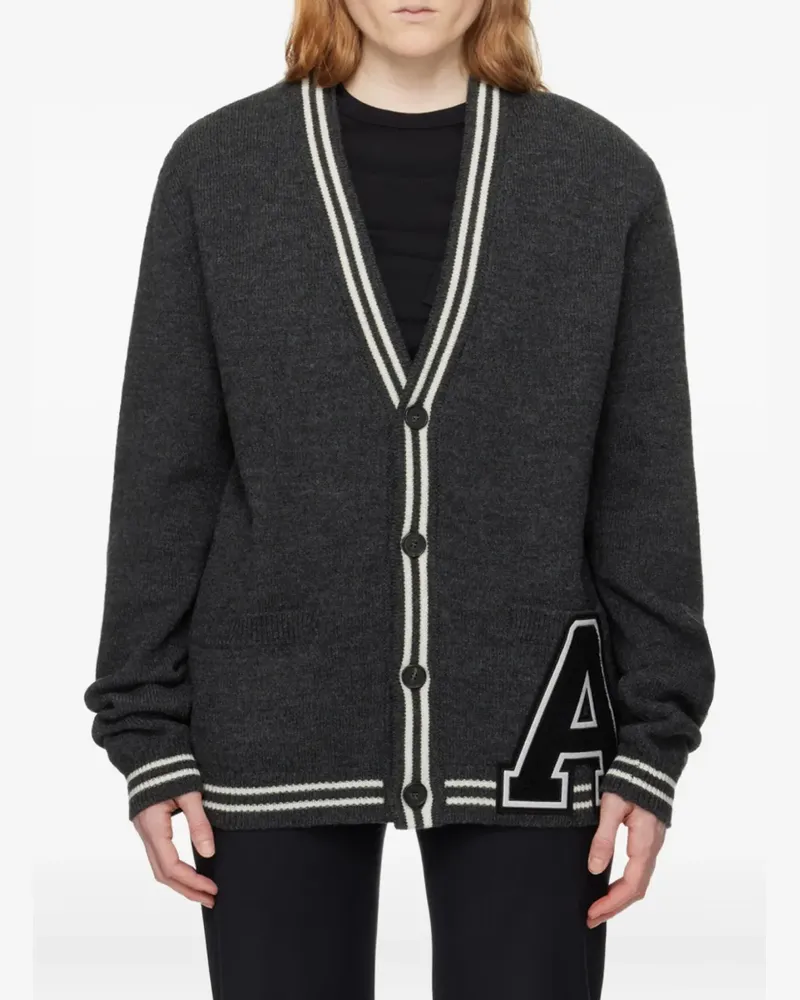 AMBUSH Wollcardigan im College-Look - Grau Grau