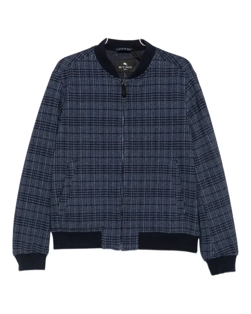 Etro check-pattern bomber jacket - Blau Blau