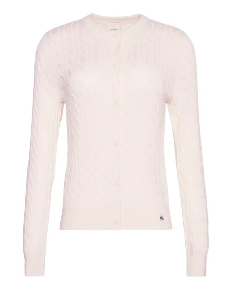 Calvin Klein Cardigan mit Zopfmuster - Nude Nude
