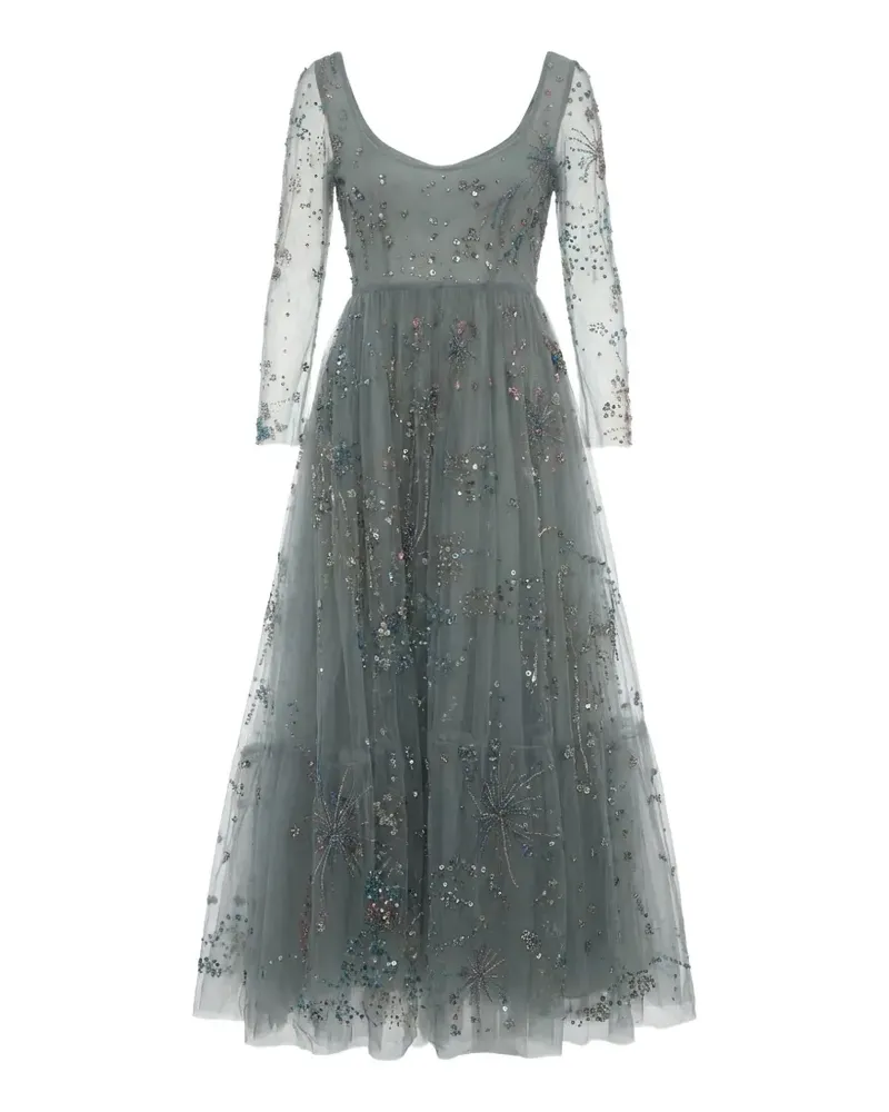 Valentino Garavani Maxikleid mit Perlen - Grau Grau
